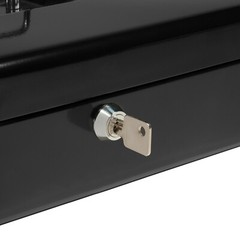 BARSKA Steel Cash Box Safe with Key Lock and Removable Tray in Black CB11790