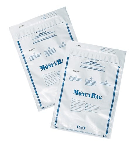 Pm Company PMC58001 Plastic Deposit Money Bag 9″x12″ White 100/pack