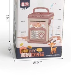 Money Bank Toy Electronic Cartoon Atm Cash Saving Box 1pc for Kids Large Savings