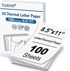 100 Sheets BPA-Free Thermal Printer Paper 8.5 x 11 Inch – Inkless Solution