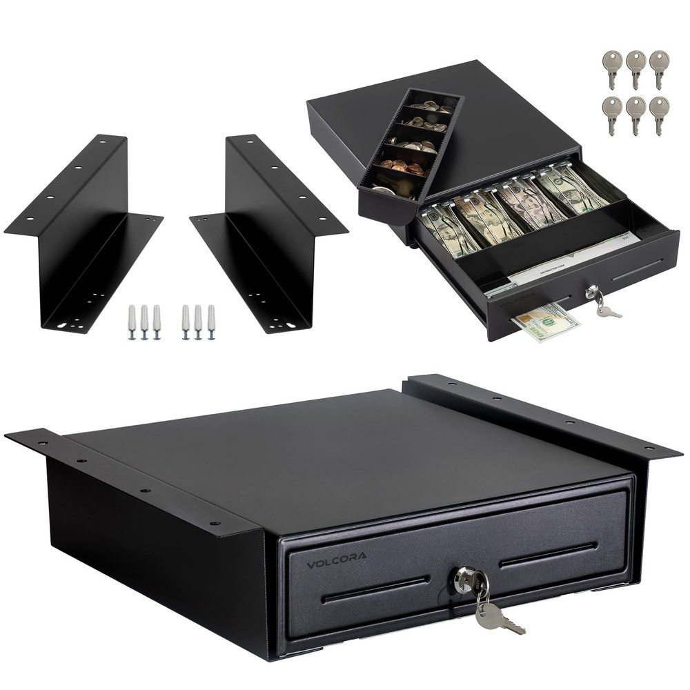 13″ Electronic Cash Register Drawer Under Counter Mount Metal Bracket 12-24V
