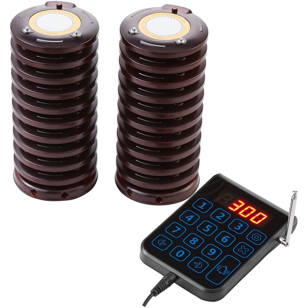 Uimoso Wireless Paging System with 20 Guest Call Coasters for Restaurants