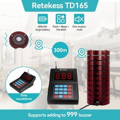 Retekess TD165 Restaurant Pager System for Wireless Beeper 10 Beepers For Cafe
