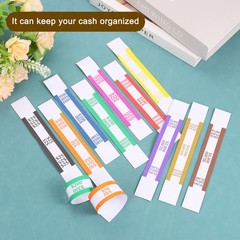 Pack of 100 Money Band Bundles Self-Adhesive Bill Wrappers 7.6″x1.02″ Brown