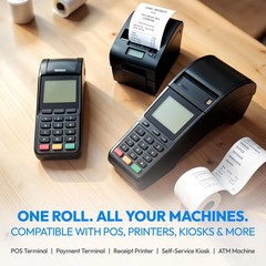 Thermal Paper 3 1/8″ x 230′, 48 GSM Safe, POS Register Tape (20 Rolls)
