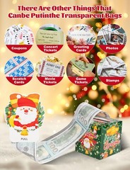Christmas Money Box For Cash Gift Pull DIY Holiday Surprise Holder 4 PK Set