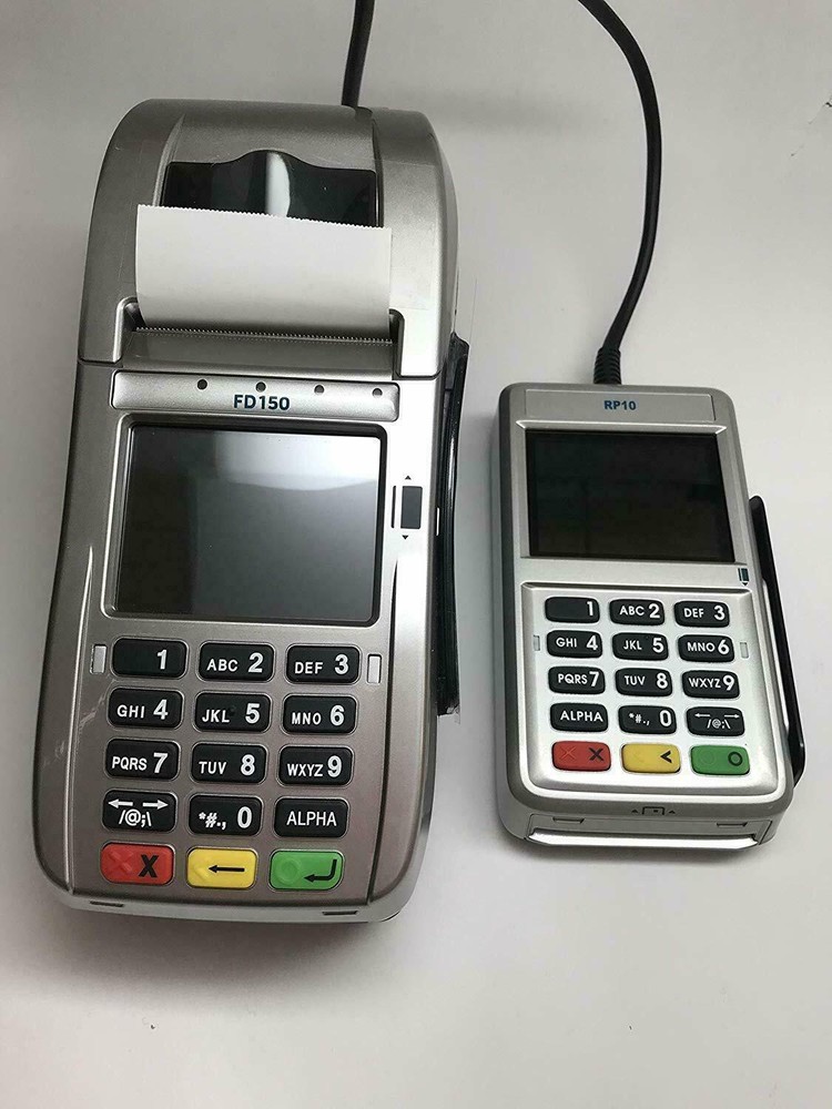First Data FD150 plus RP10 ENCRYPTED w/PIN code WELLS#350 ***BRAND NEW***