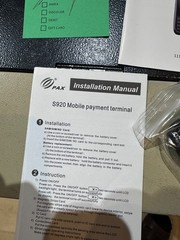 PAX S920, S920-0QW-R74-23LA POS Card Reader w/Power Cord, Instructions