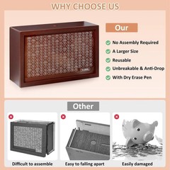 Money Saving Box Wooden Money Box for Cash 10000 Savings Challenge Box Coin Bank