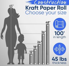 12″ X 1200″ (100 Ft) Dark Blue Construction Paper Roll, (Pack of 8 Rolls