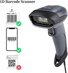 NETUM NT-M3 Wired USB Barcode Scanner, 1D CCD Scanner Gun with Stand