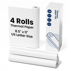 4 Rolls 8.5×11 Inch US Letter QuickDry Inkless Thermal Printer Paper