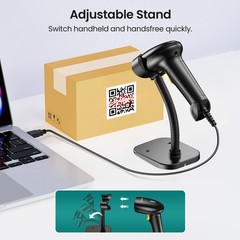 Yellow USB Wired 1D 2D QR Code Barcode Scanner Stand Computer POS MAC Reader