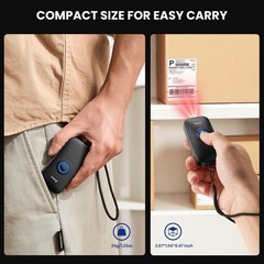 Eyoyo 1D Mini Bluetooth Barcode Scanner, 3-in-1 USB Wired & & black