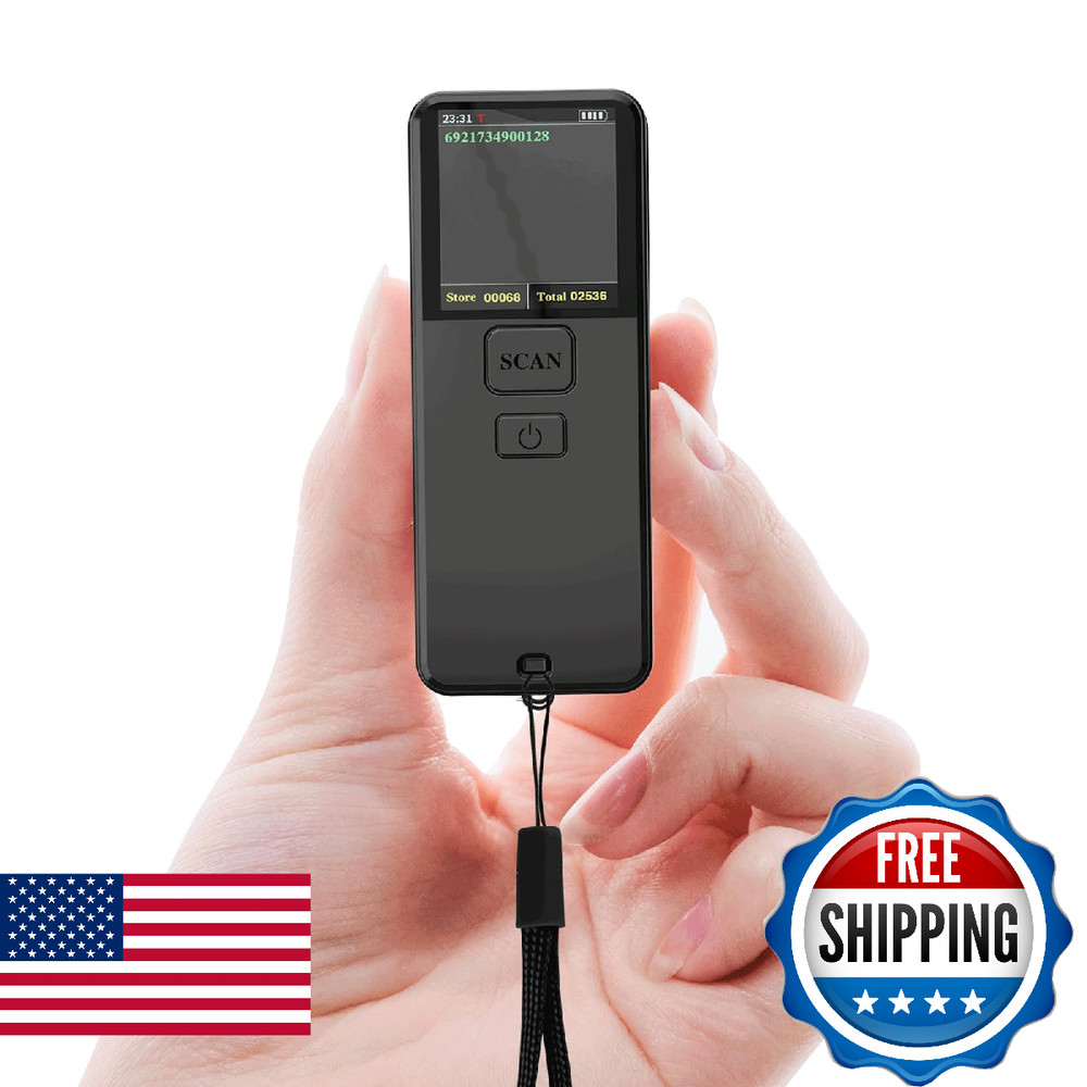 Mini Portable 1D Wireless Barcode Scanner, Bluetooth and 2.4Ghz and USB All in o