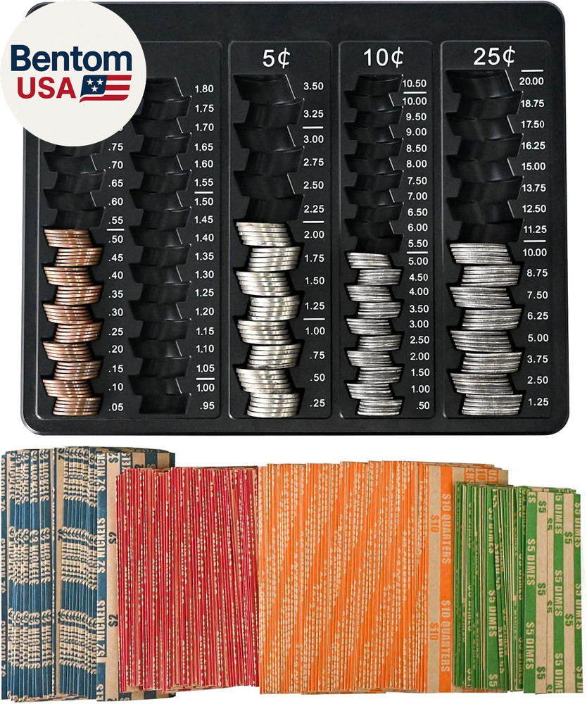 1PCS Black Coin Counter Tray -Change Counter Coin Counting and Sorting Tray with