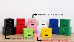 Locking Steel Mini Cash Box Coin Tray Key Lock Kids 4.92×3.74×2.36 Black