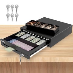 Beelta 16″ Heavy Duty Cash Drawer for POS System – Fully Removable Tray, 5 Bi…