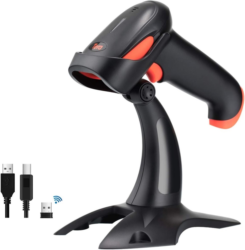 Wireless 2D QR Barcode Scanner with Stand, 3 in 1 Compatible with Blueto…