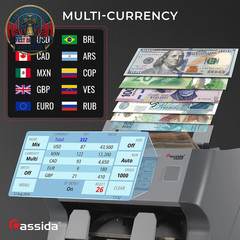 9900R V2 2-Pocket Premium Bank Grade Money Counter Machine Mixed Denomination, B
