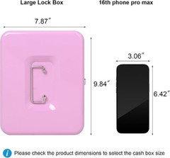 Cash Box with Tray – Light Purple Money Box with Key Lock, Money Saving Box L…