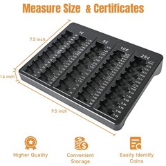 L LIKED 1PCS Black Coin Counter Tray -Change Counter Coin Counting and Sorting T