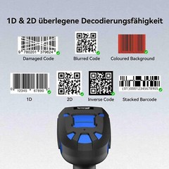 Alacrity Wireless Upgraded Industrial Barcode Scanner, Bluetooth, 433Mhz Blue