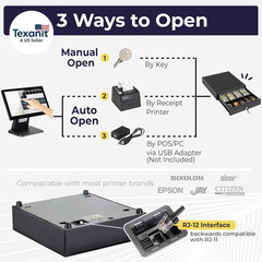 13″ Electronic Cash Register Drawer for Point of Sale (POS) System with 4 Bill 5