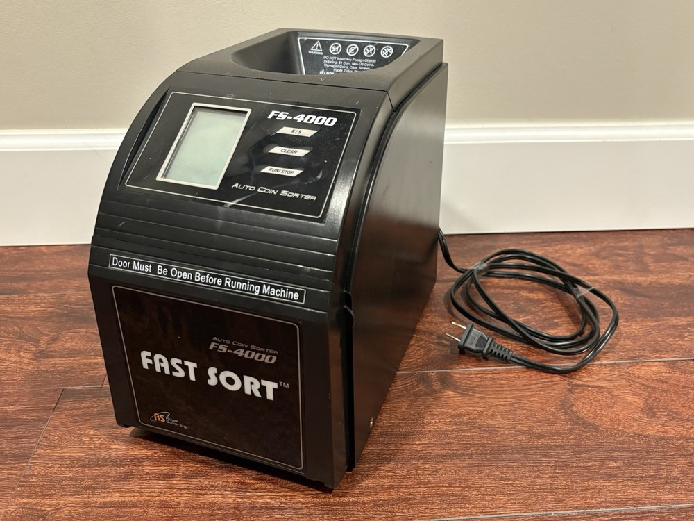 Royal Sovereign Digital FS-4000 “Fast Sort” 4-Row Electric Coin Sorter w/ Tubes