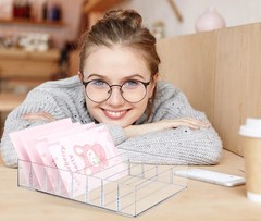 Large Acrylic Cash Organizer 8 Section Clear Money Budget Tray Organizer Plas…