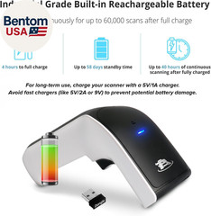 Wireless Portable 1D&2D with Stand Bluetooth Barcode Scanner: 3-In-1 Handheld Sc