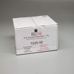 MAX-PRIME (50 Rolls) POS Thermal Printer Rolls 1-Ply 2.25″x50′ 7225-50