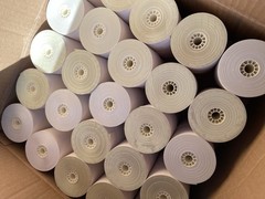2 Ply POS/Cash Register Rolls, 3″X 90 Feet, White/Canary, 50 rolls (07706)