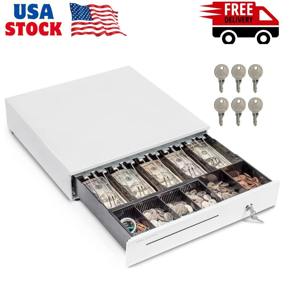 16″ Cash Register Drawer for Point of Sale (POS) System with 5 Bill 6 Coin Ca…