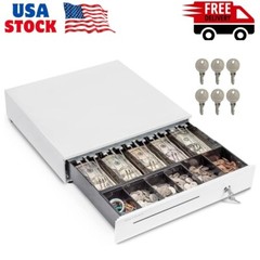 16″ Cash Register Drawer for Point of Sale (POS) System with 5 Bill 6 Coin Ca…