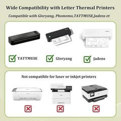 Portable 2-Pack 8.5×11 Thermal Printer Paper – Inkless & Quick-Dry Solution