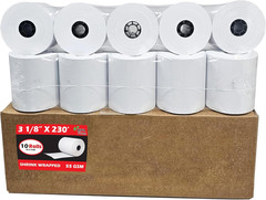 (10 Rolls) 3 1/8 x 230 Thermal Paper Receipt Rolls (55 GSM – 80mm x 70m) Fits Al