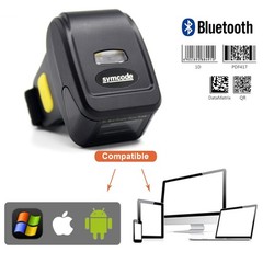 Bluetooth Ring 1D 2D QR Barcode ScannerWearable Wireless Finger Mini Bar Code