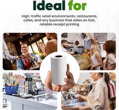 Durable 2 1/4″ x 50 ft Thermal Paper Rolls with End-of-Roll Warning – 100 Pack