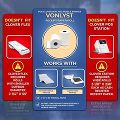 Receipt Paper for Clover Mini and Clover Mobile Thermal Printer 2 1/4 X 80 – 10