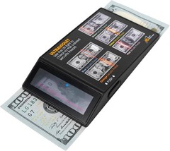 Portable UV Counterfeit Detector for Currency & IDs – Battery Powered, Black
