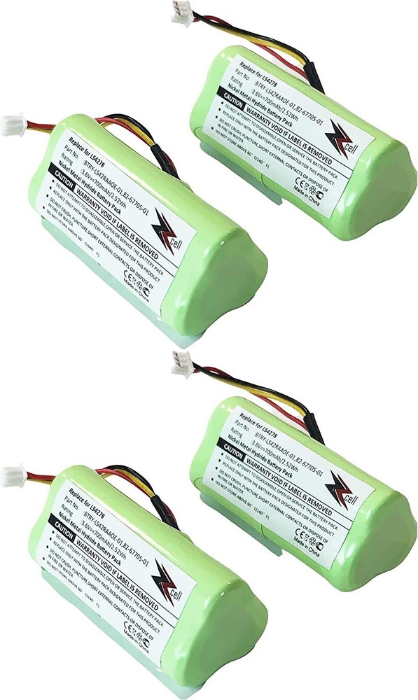 4-Pack ZZcell™ Bar Code Scanner Battery For Symbol LS4278 / BTRY-LS42RAAOE-01