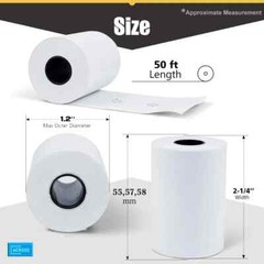 (200 Rolls) 100 Rolls/Case 2 1/4″ 57mm x 50′ Thermal Receipt Cash Register