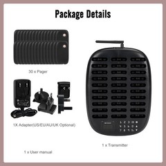 Retekess TD175P Restaurant Pager System Guest Queuning 30 Buzzers For Food Truck