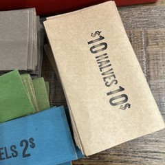 Vntg MMF Color-Keyed Manual CounterCoin Tubes/Original Box & 210+ Coin Wrappers