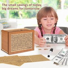 Cash Vault Wooden Savings Box Wooden Cash Saver Money Saving Box With Countdown
