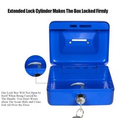 Small Cash Box with Lock and Slot Metal Coin Piggy Bank for Adults and Kids