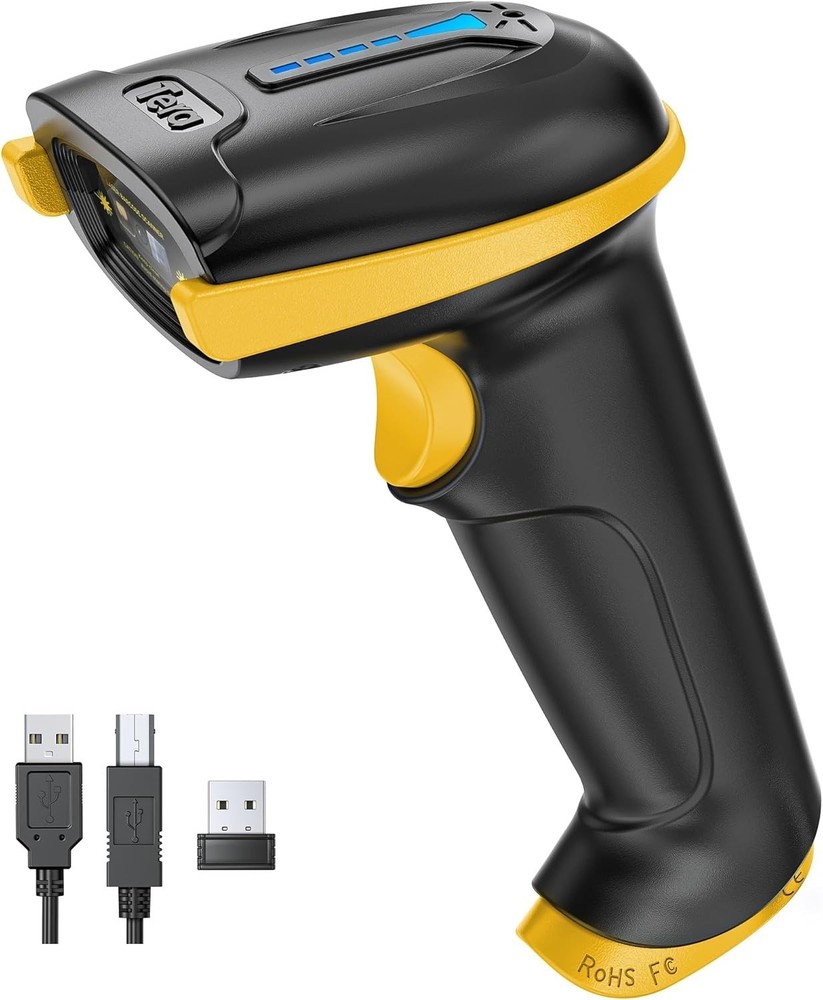1D Barcode Scanner Wireless USB Wired Handheld Reader Yellow Tera 5100