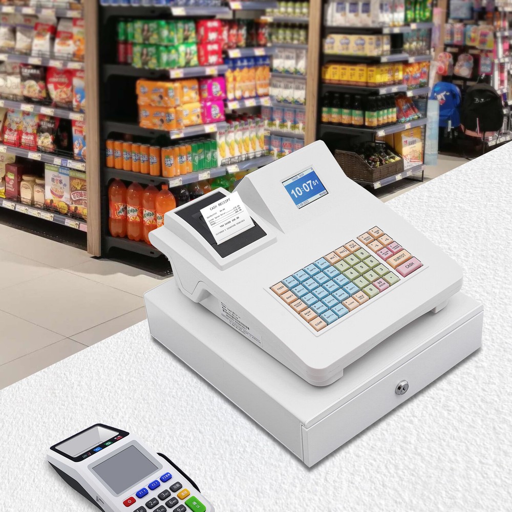 48-Button Cash Register Thermal Printing Commercial Cash Register Machine 48W
