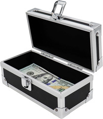 Lockable Cash Box Aluminium Alloy Single Row Currency Tray Money Organizer